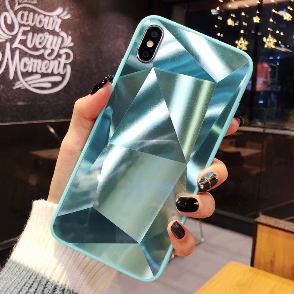 Diamond Texture Mirror Phone Case for iPhone