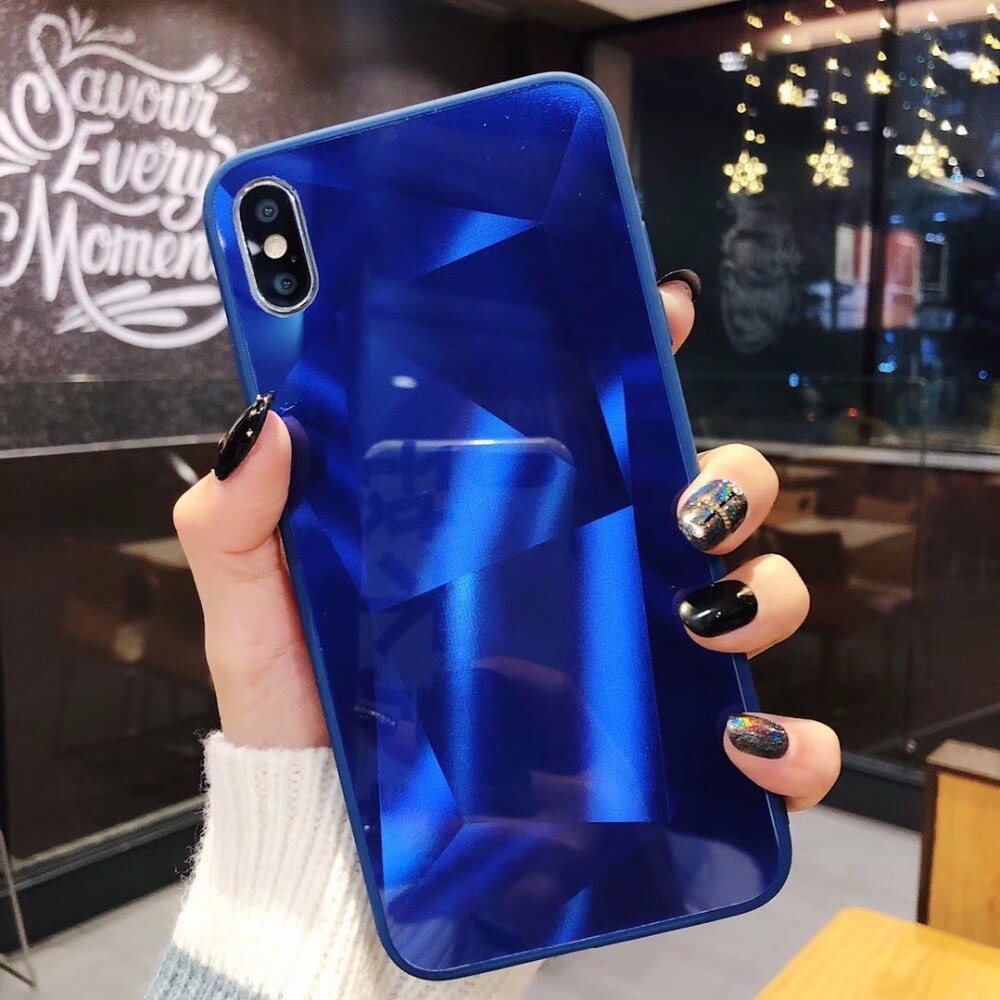 Diamond Texture Mirror Phone Case for iPhone