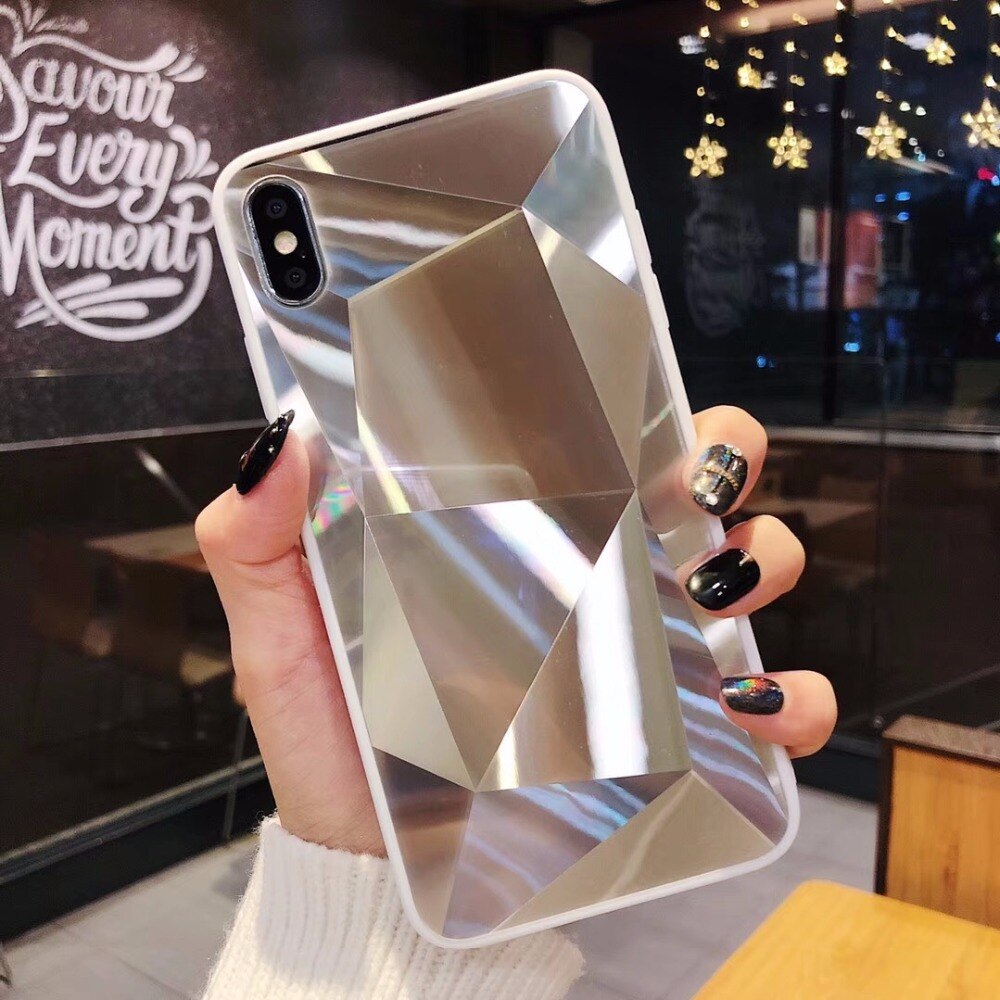 Diamond Texture Mirror Phone Case for iPhone