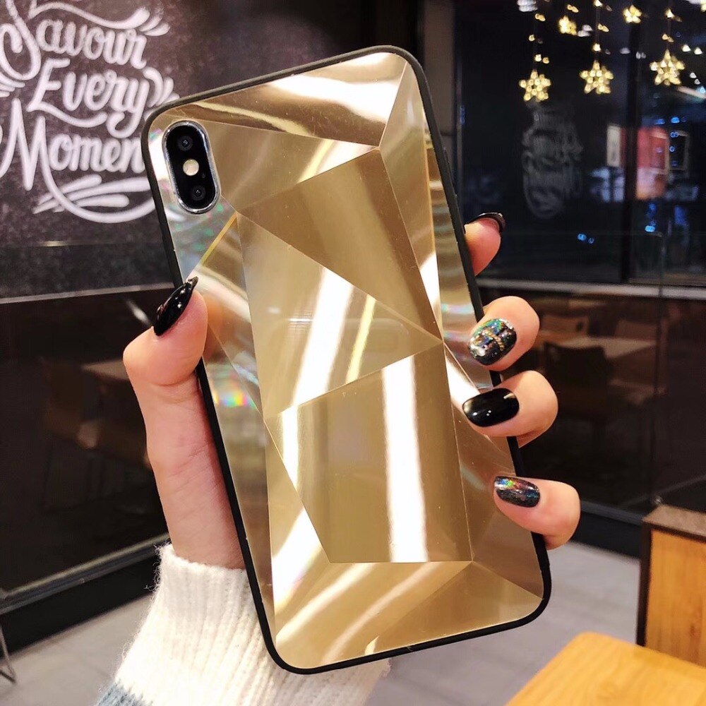 Diamond Texture Mirror Phone Case for iPhone