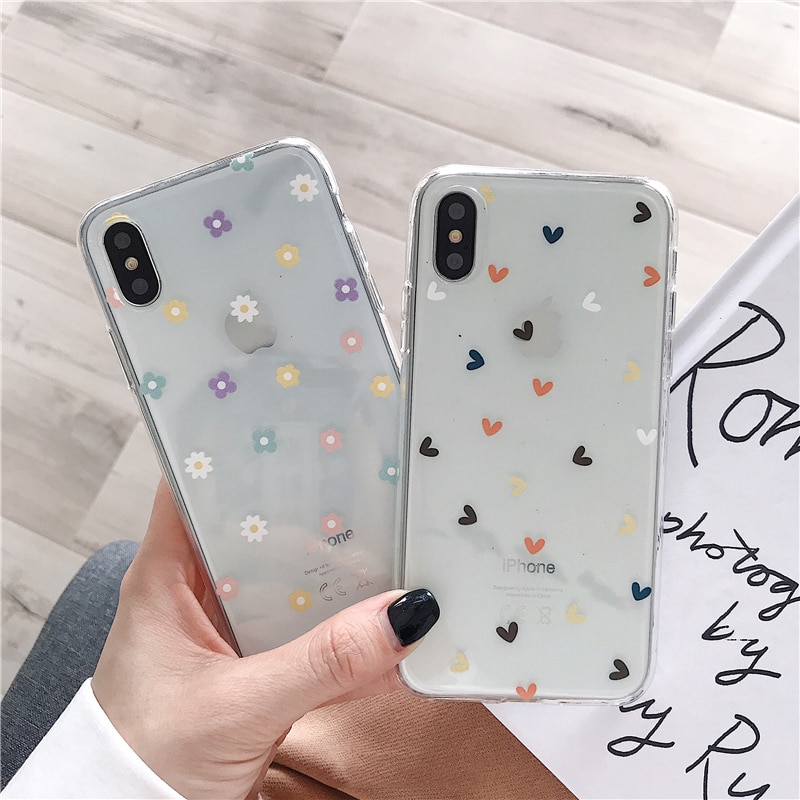 Floral Soft Clear Phone Case for iPhone