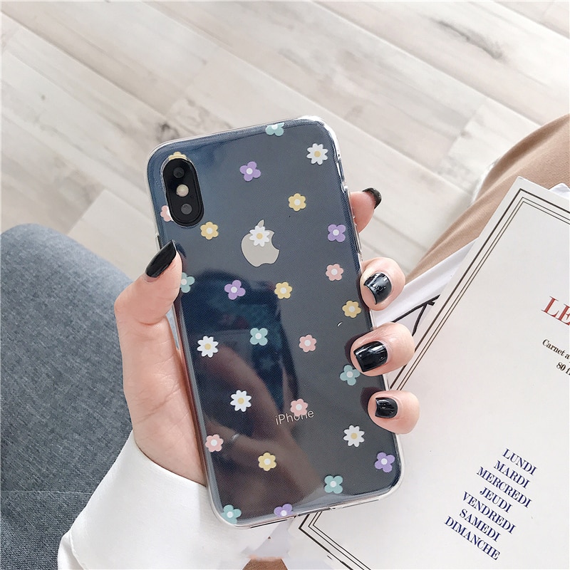 Floral Soft Clear Phone Case for iPhone