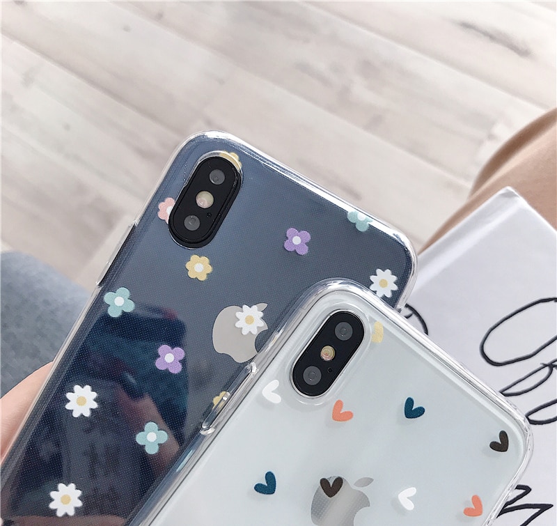 Floral Soft Clear Phone Case for iPhone