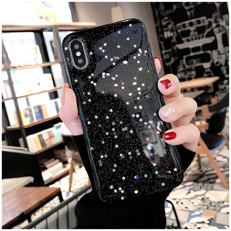 Bling Star Glitter Clear Silicone iPhone Case