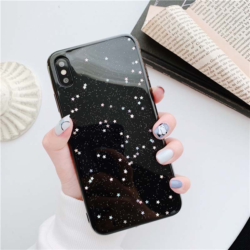 Bling Star Glitter Clear Silicone iPhone Case