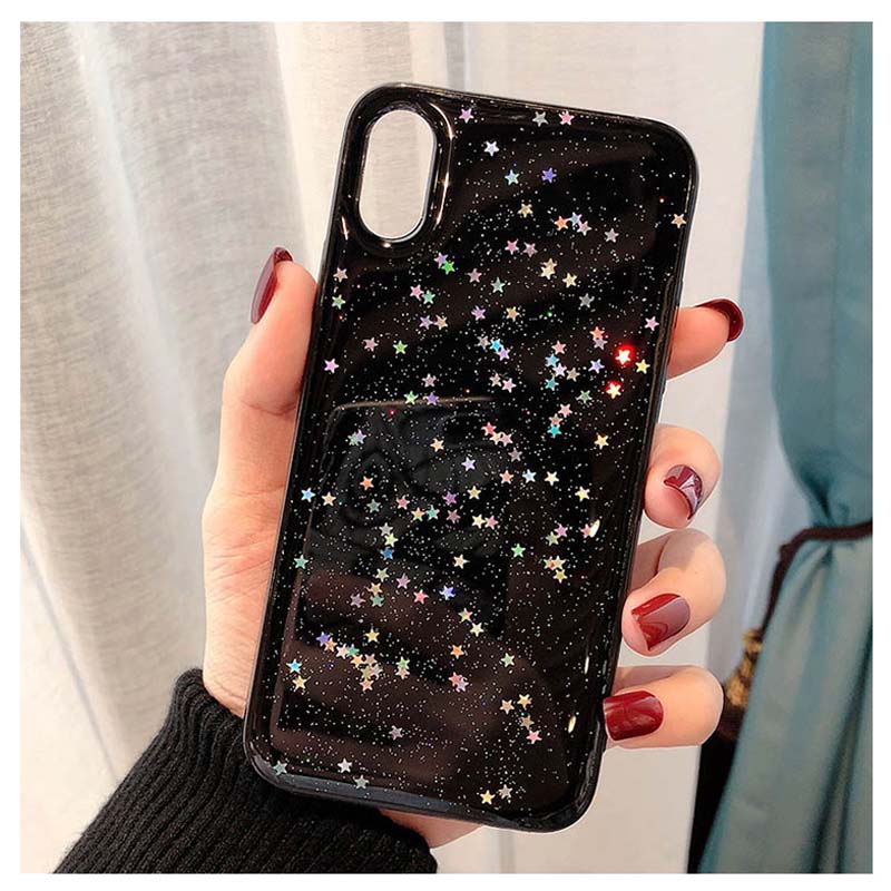 Bling Star Glitter Clear Silicone iPhone Case