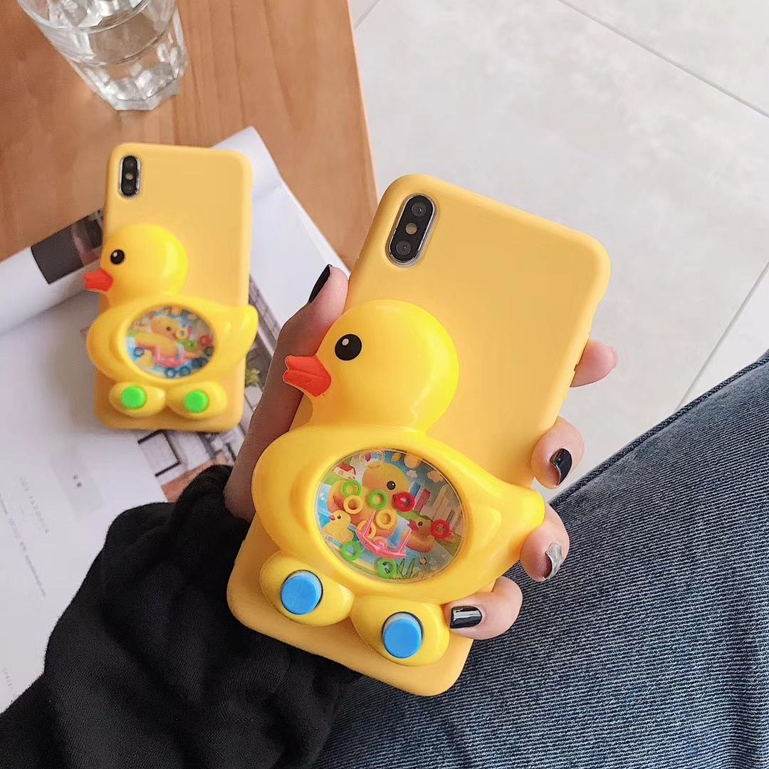 3D Duck Game Yellow Silicone Case for iPhone