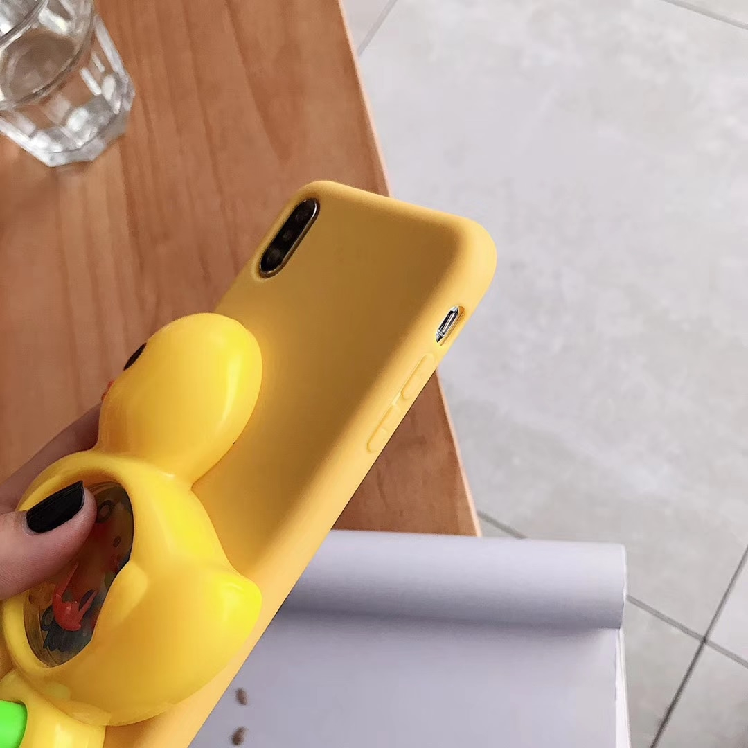 3D Duck Game Yellow Silicone Case for iPhone