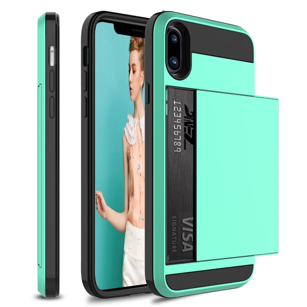 Slide Credit Card Slot Wallet Phone Case for iPhone