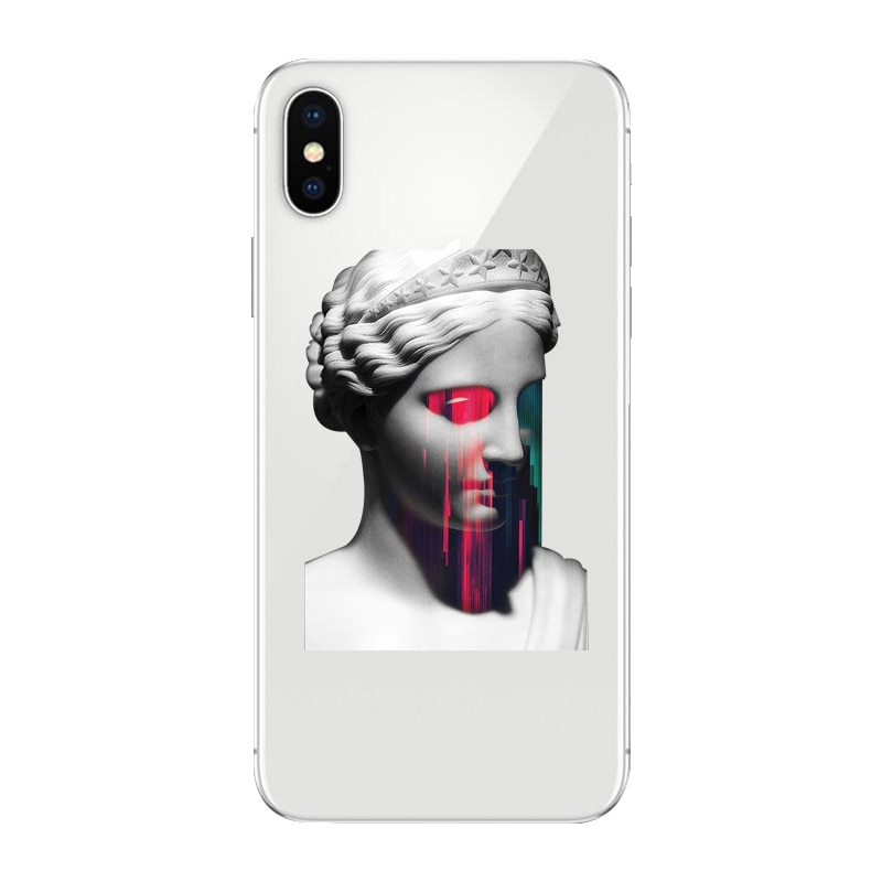 Alternative Statue Art Patterned TPU Soft Phone Case for iPhone