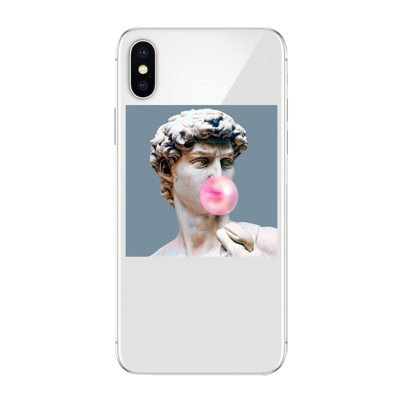 Alternative Statue Art Patterned TPU Soft Phone Case for iPhone