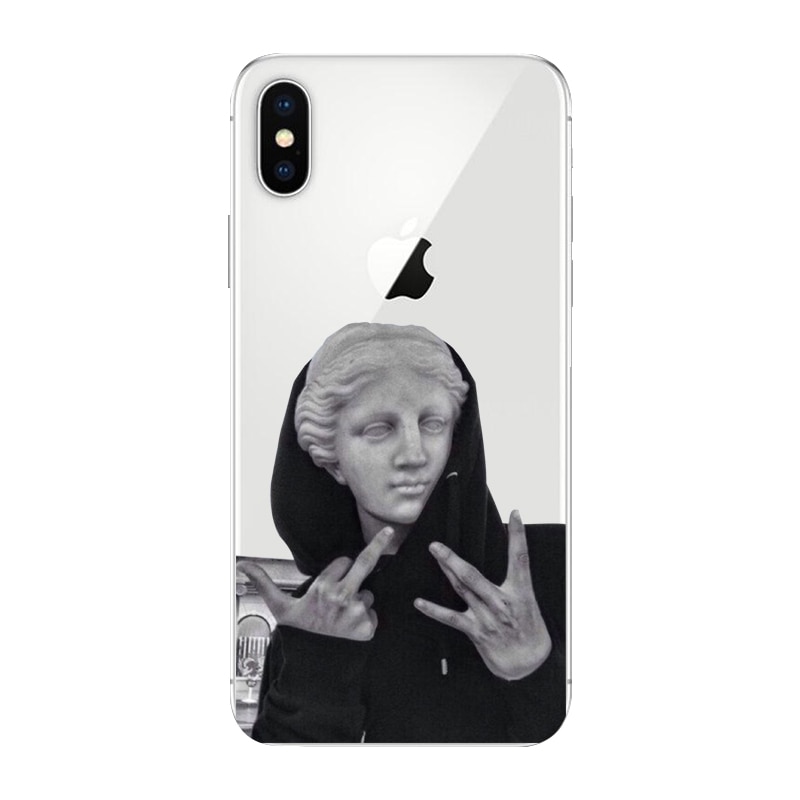 Alternative Statue Art Patterned TPU Soft Phone Case for iPhone