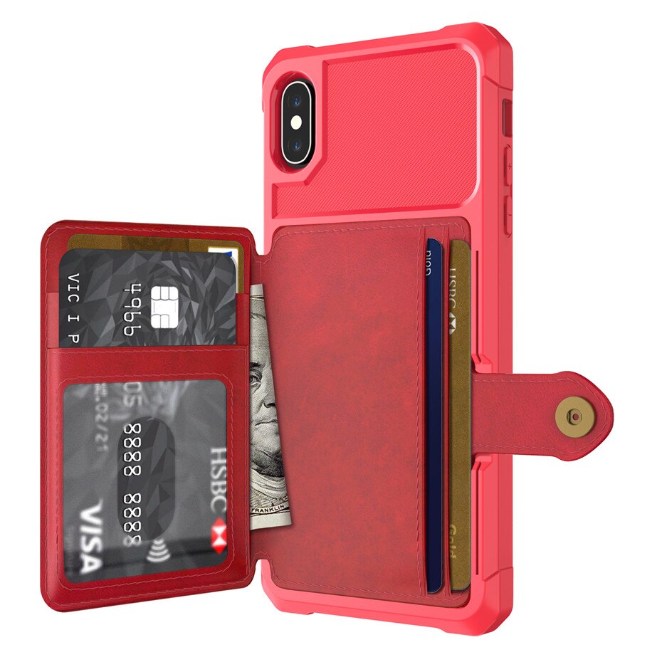 Retro PU Leather Magnetic Wallet Case for iPhone