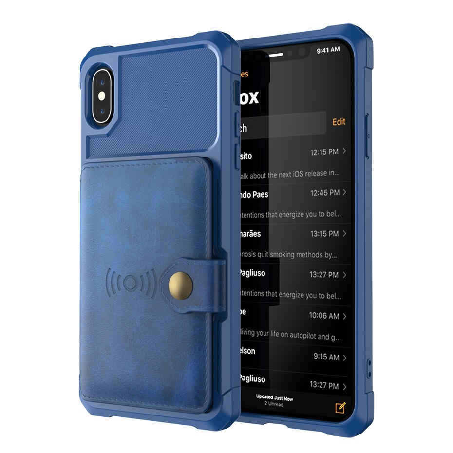 Retro PU Leather Magnetic Wallet Case for iPhone