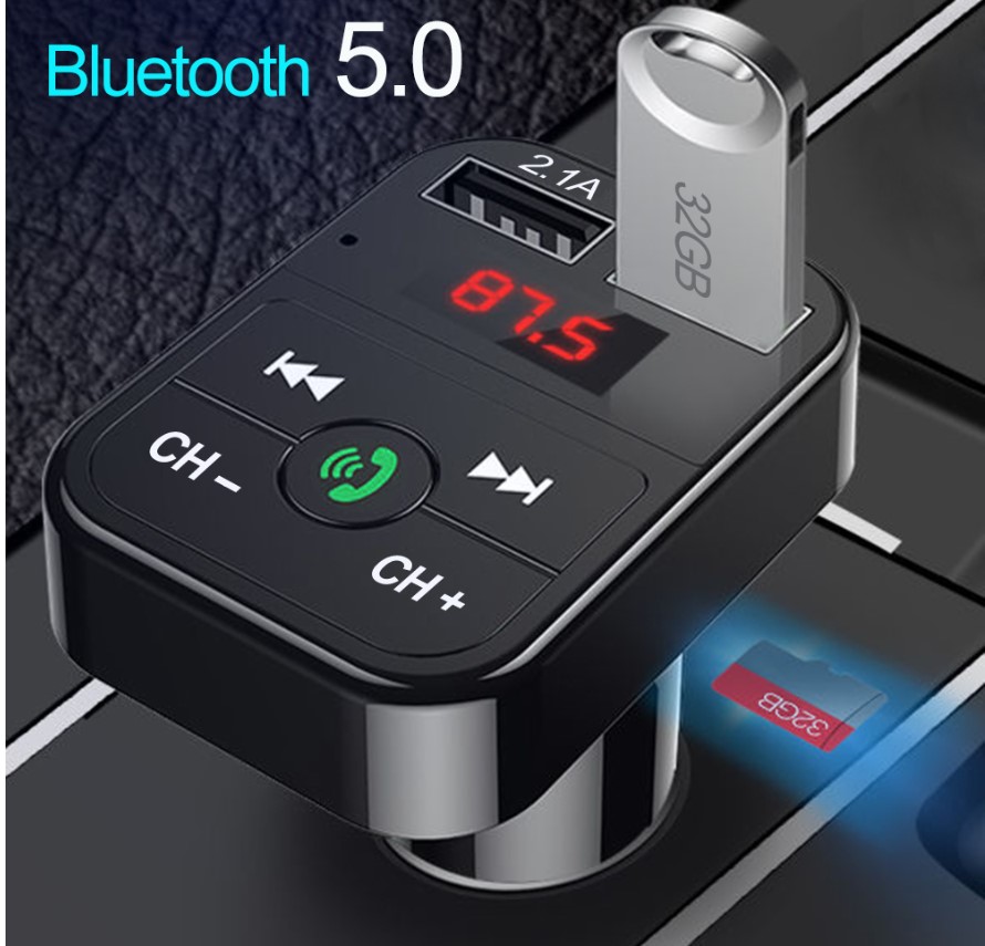 Bluetooth 5.0 FM Transmitter and Car Phone Charger