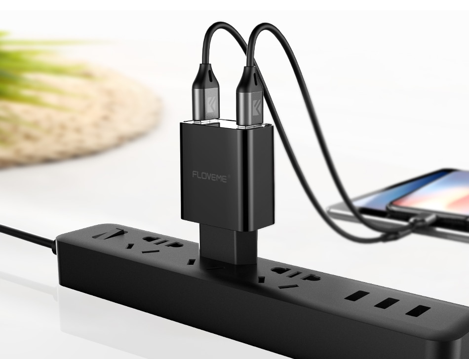 Dual USB Ports Phone Charger with Digital Display