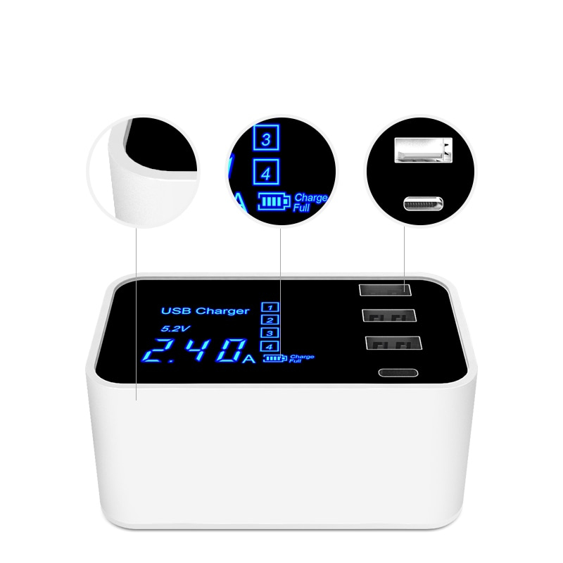 USB and Type-C Charger with Display