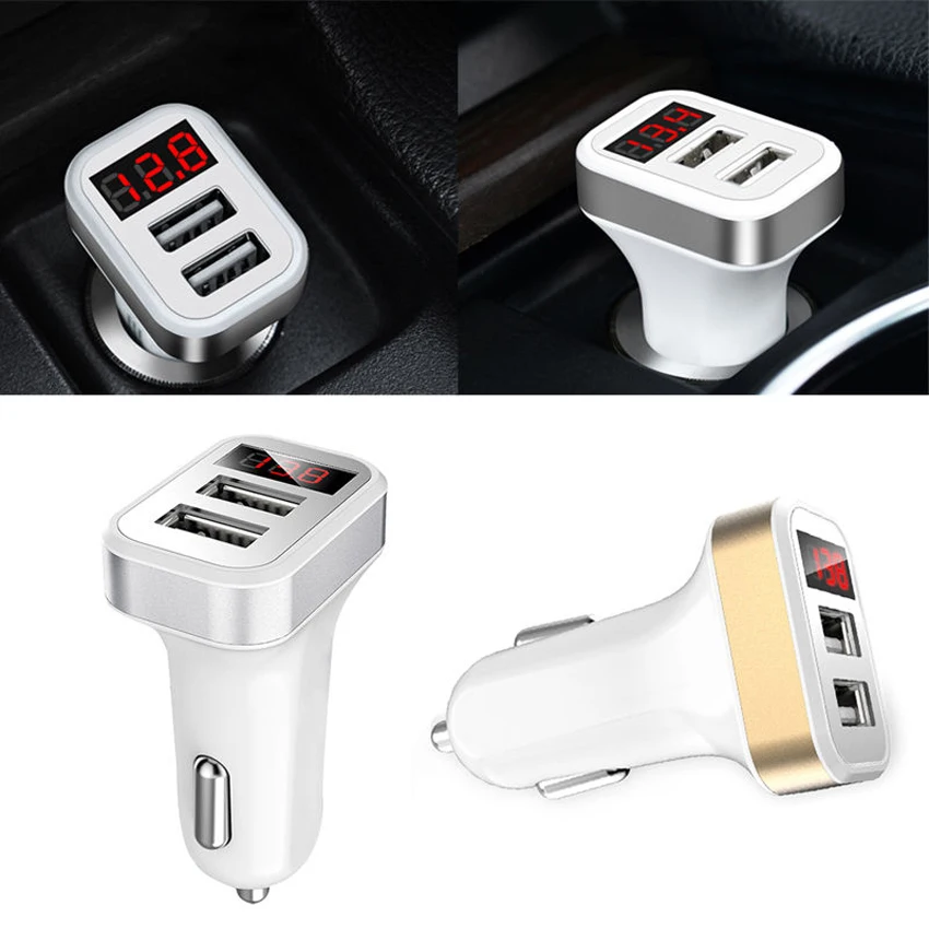 Dual USB Car Charger with Display