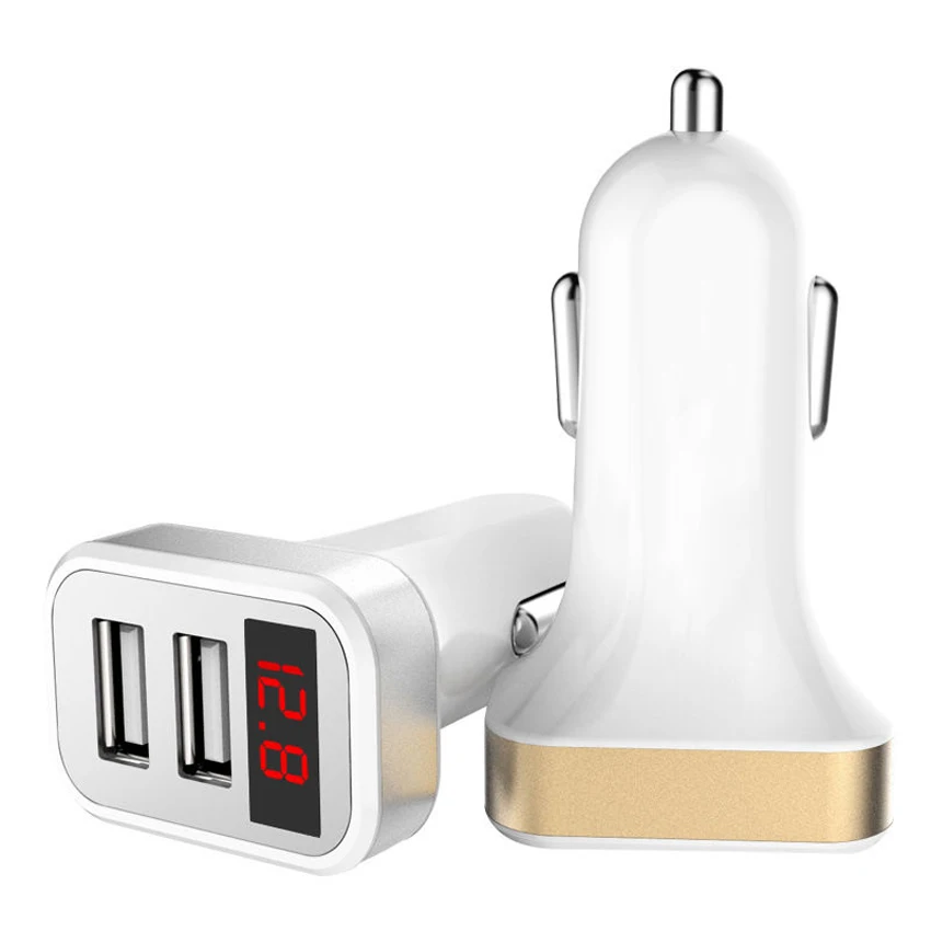 Dual USB Car Charger with Display