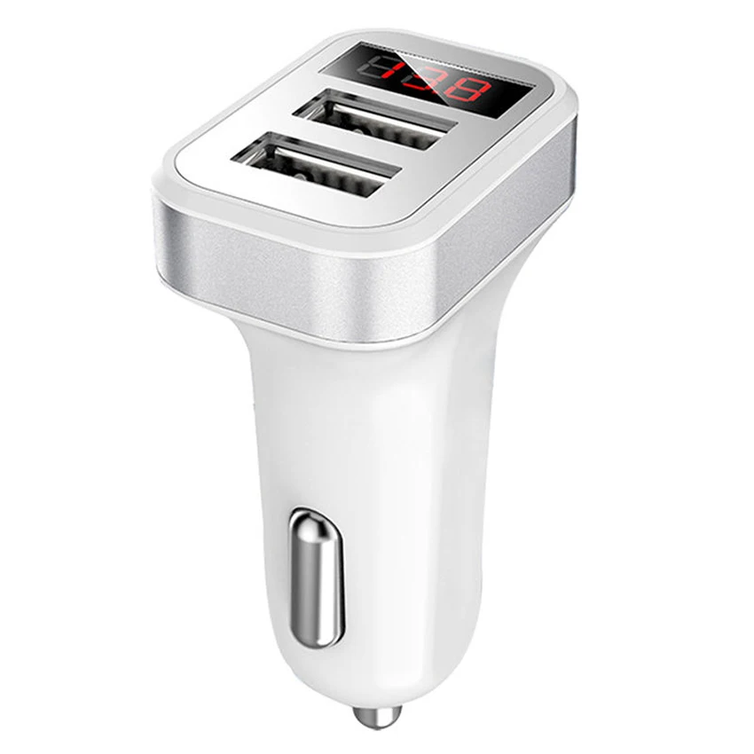 Dual USB Car Charger with Display