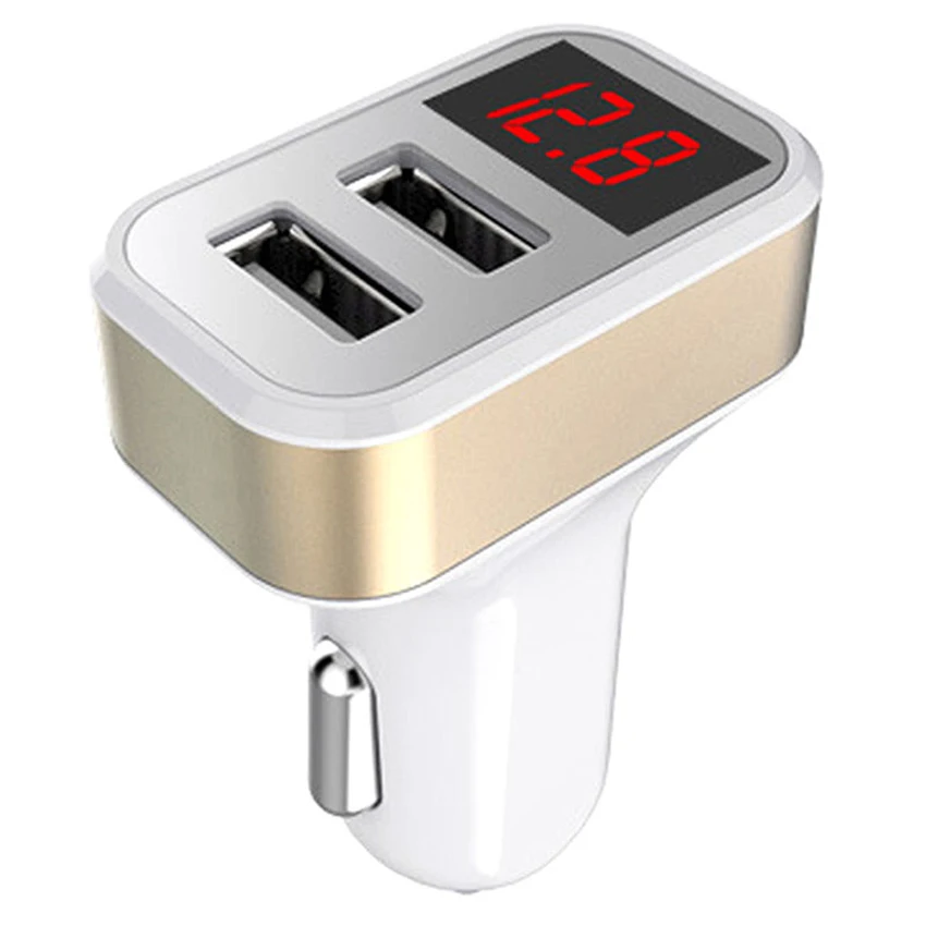 Dual USB Car Charger with Display