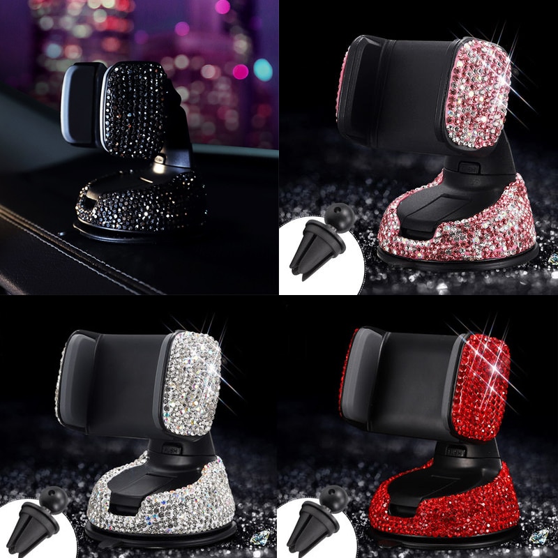 3 in 1 Rhinestone Car Phone Holder