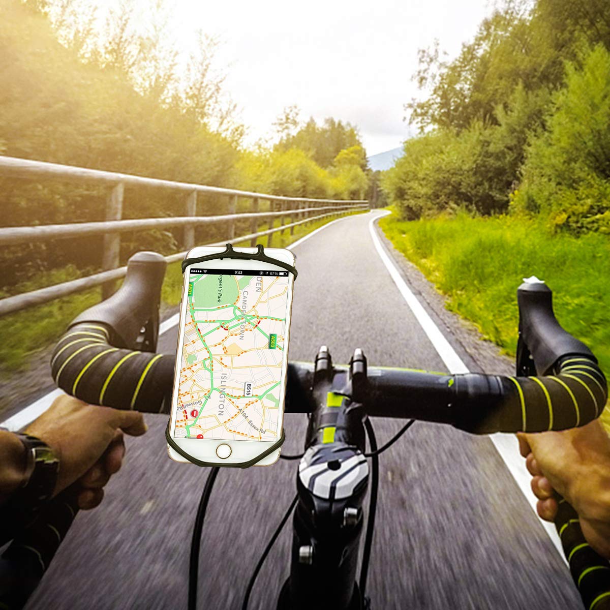 Silicone Bicycle Phone Holder with 360 Degree Rotation