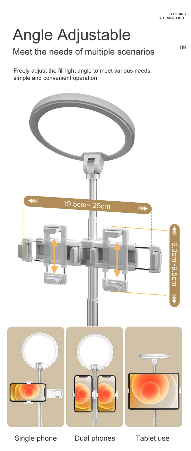 Portable Round Tripod Light