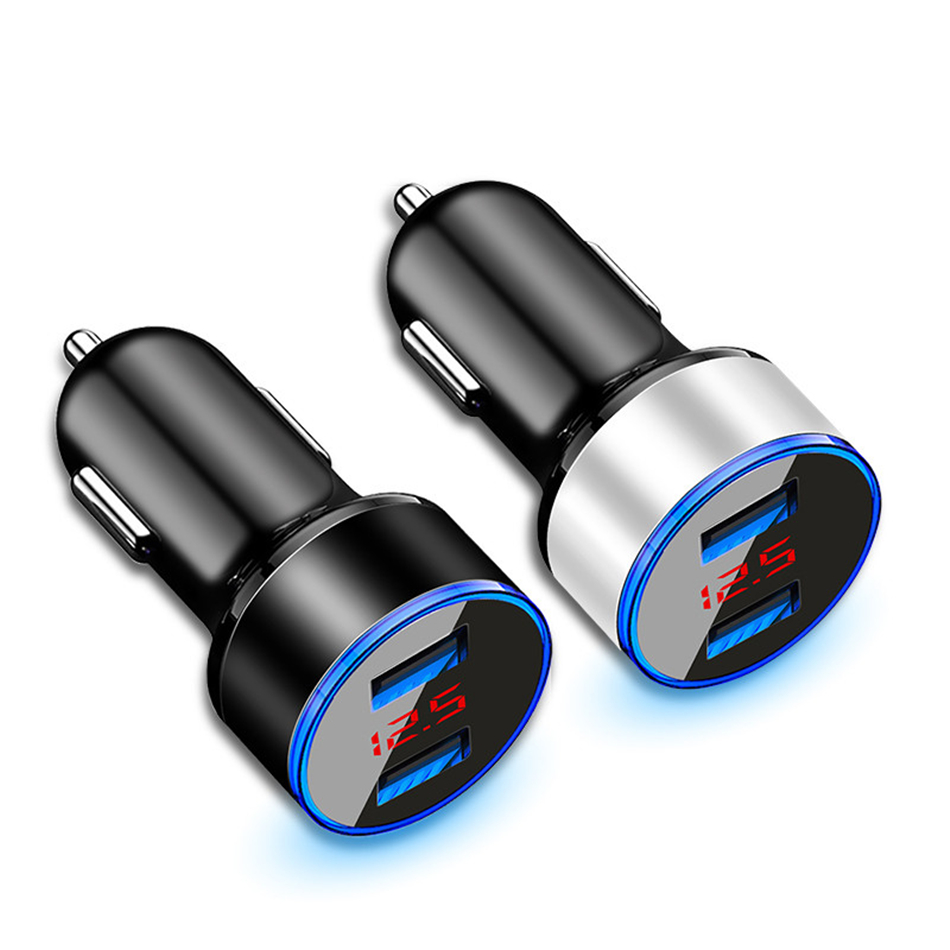 LED Display Dual USB Car Chargers