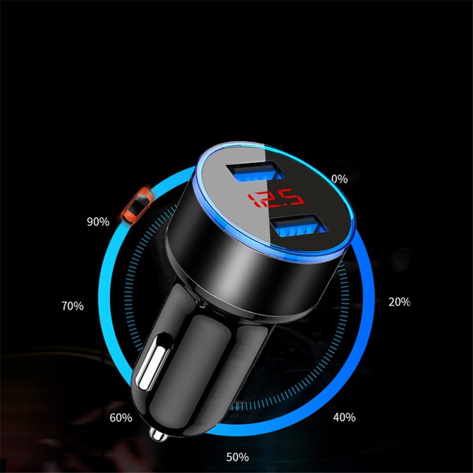 LED Display Dual USB Car Chargers