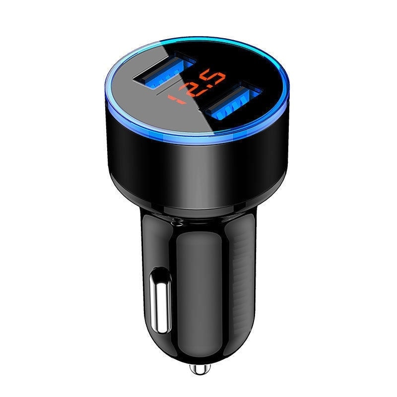 Double USB Car Charger with Display