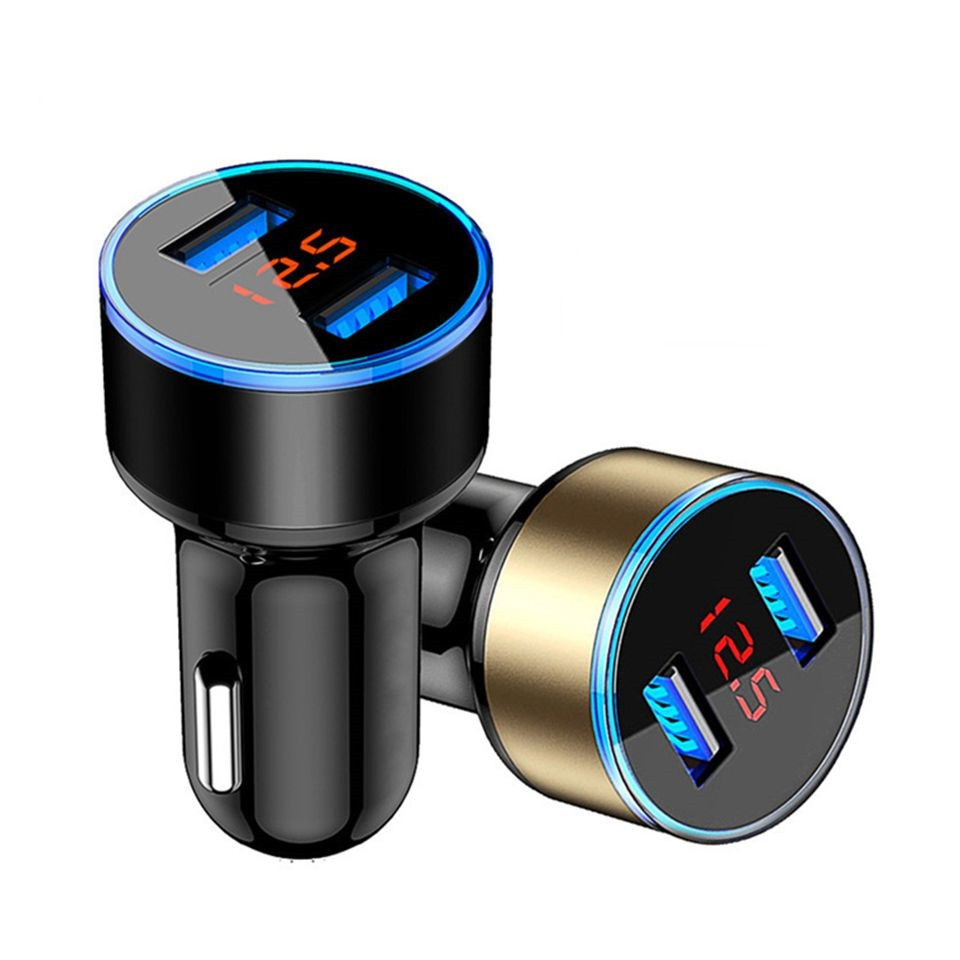 Dual USB Car Charger with Display