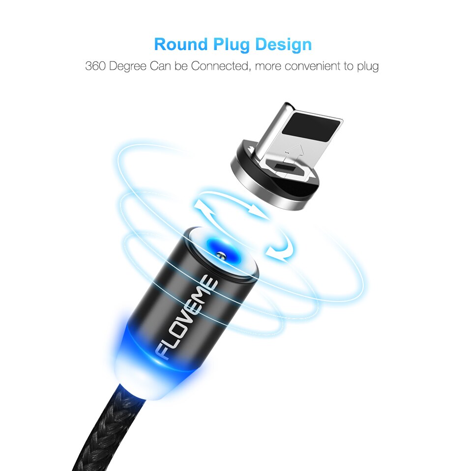 1M Magnetic Design Micro USB Charging Cable