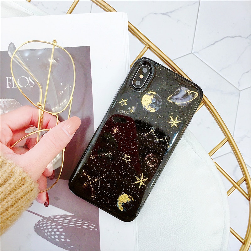 Planet Patterned Soft Phone Case for iPhone