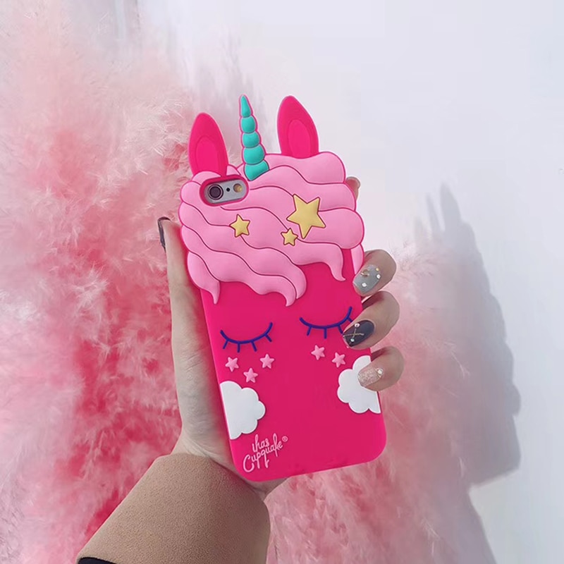 3D Cartoon Unicorn Soft Silicone Case for iPhone