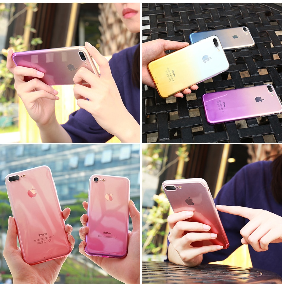 Transparent Gradient Design Phone Case for iPhone