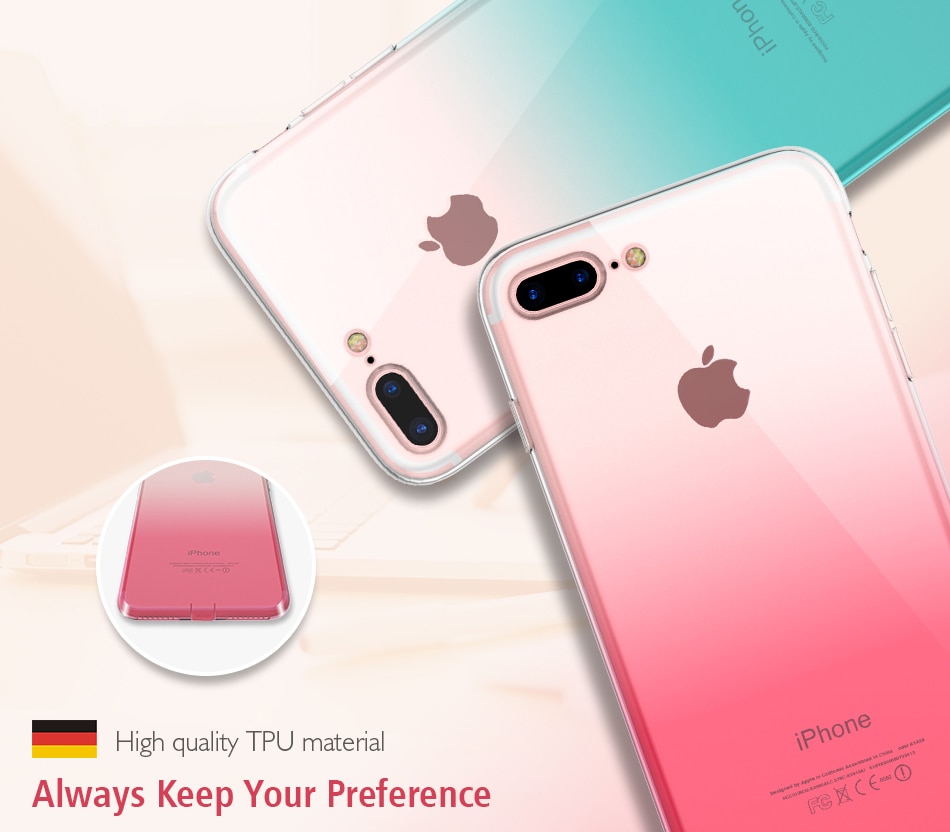 Transparent Gradient Design Phone Case for iPhone